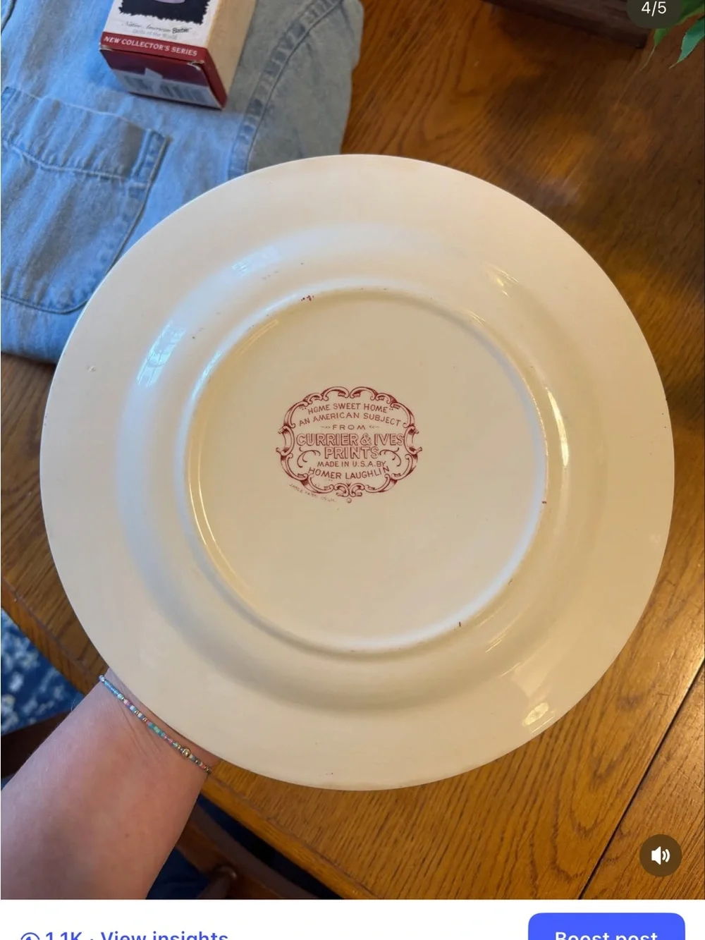 Vintage Homer Laughlin “Home Sweet Home” 10” plate